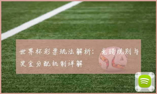 世界杯彩票玩法解析：竞猜规则与奖金分配机制详解
